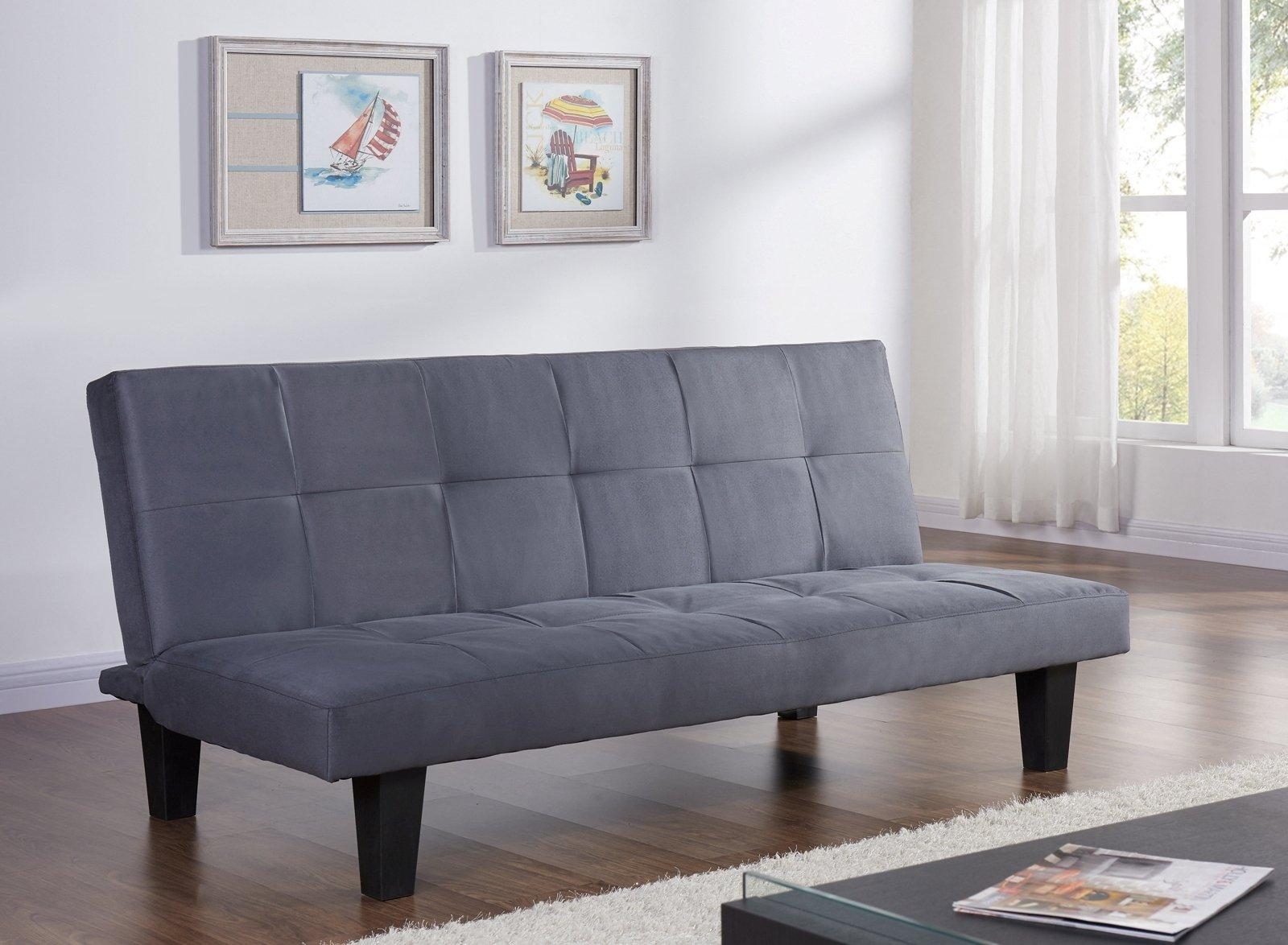 Atlanta Fabric Sofa Bed With Tufted Detail and Black Legs